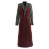 Women Spring Autumn Striped Patchwork Windbreaker All Match Loose Long Overcoat Trench Coat
