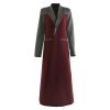 Women Spring Autumn Striped Patchwork Windbreaker All Match Loose Long Overcoat Trench Coat