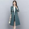 Women Belted Long Coats And Jackets Lapel Spliced Windbreaker Elegant Trench Coat Outerwears