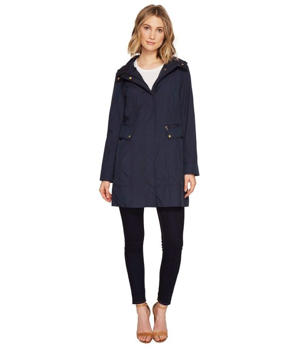 Women's Packable Hooded Rain Jacket with Bow