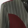 Women Spring Autumn Striped Patchwork Windbreaker All Match Loose Long Overcoat Trench Coat