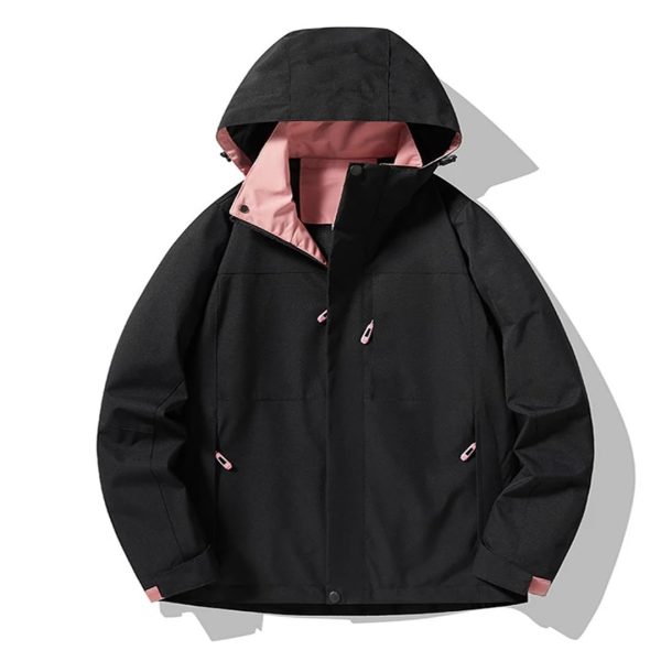 Men's Outdoor Windproof Waterproof Sport Climbing Hooded Jacket Couples Raincoat Jacket