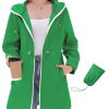 Womens Rain Jacket with Hood Packable Lightweight Raincoats for Women Waterproof Long Rain Coat Windbreaker