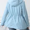 Women's Casual Reversible Coat Plus Size Floral Print Windbreaker Lightweight Jacket with Hood