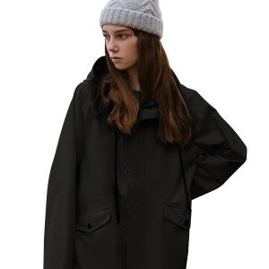 Hard Shell Rain Jacket with Hood for Women - Lightweight Outdoor Waterproof and Windbreaker Rain Coat