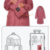 Women's Long Rain Jacket Waterproof Lightweight Hooded Raincoat Packable Knee Length Rain coat