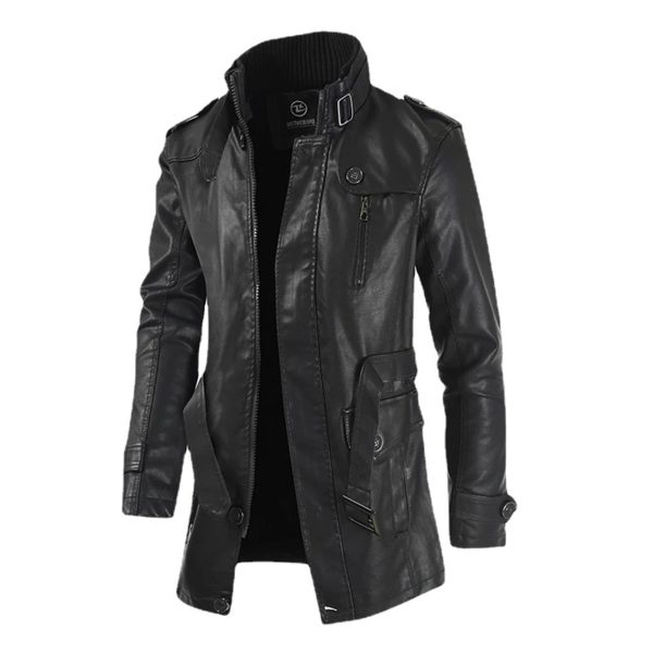 Men's Street Windbreaker Coat Men Leather Clothing Thick Fleece Men Casual Jacket For Men Women