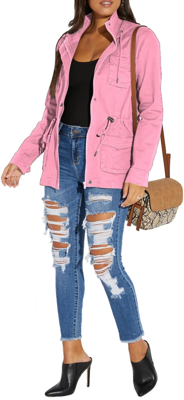 Casual Jackets for Women Long Sleeve Lightweight Outwear Bomber Coats with Pockets
