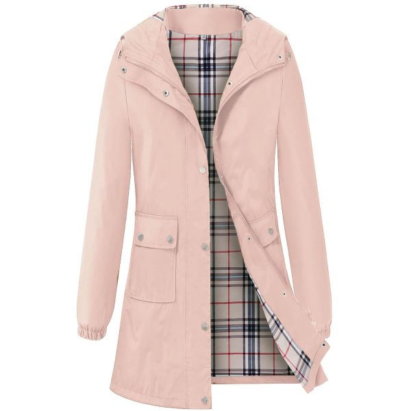 Rain Coat for Women Waterproof with Hood Lightweight Women's Rain Jacket Outdoor Trench Windbreaker Long Raincoats