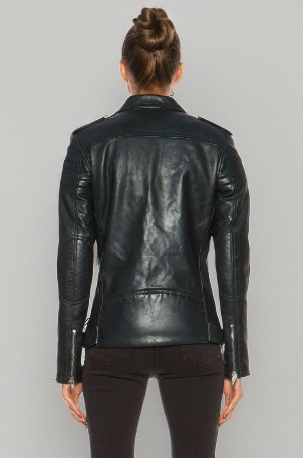 Womens Leather Jacket For Women Real Leather Jacket Soft Lambskin Biker Jacket Slim-Fit
