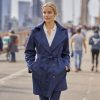 Women's Water-Resistant Trench Coat Double-Breasted Long Peacoat with Removable Hood