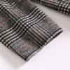 Women Winter Wool Plaid Coat Office England Style Cashmere Coat Three Quarter Windbreaker Jackets Coats