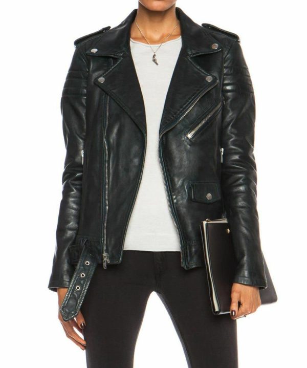Womens Leather Jacket For Women Real Leather Jacket Soft Lambskin Biker Jacket Slim-Fit
