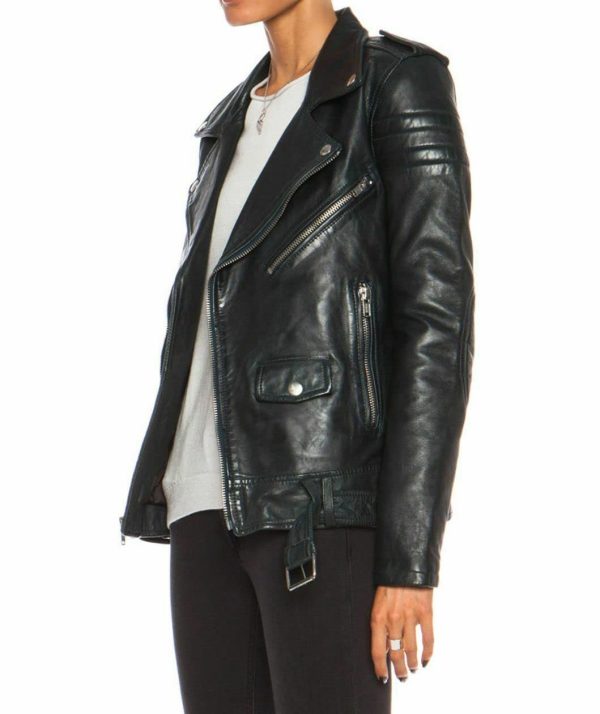 Womens Leather Jacket For Women Real Leather Jacket Soft Lambskin Biker Jacket Slim-Fit