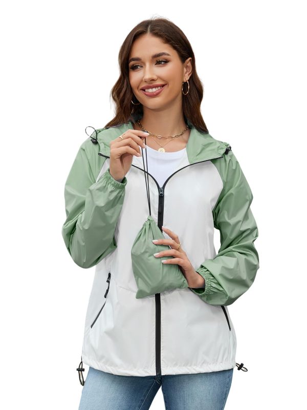 Packable Rain Jacket Women Waterproof Lightweight Rain Coats for Women with Hood Outdoor Windbreaker Jacket S-XXL