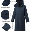 Long Rain Coat for Women Waterproof Raincoat with Hood Full Length Windbreaker Packable Trench Rain Jacket