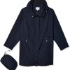 Women's Single Breasted Travel Packable Rain Jacket