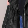 Plus Size Rain Jacket for Women Lightweight Waterproof Fleece Lined Jacket Hooded Windbreaker Coat