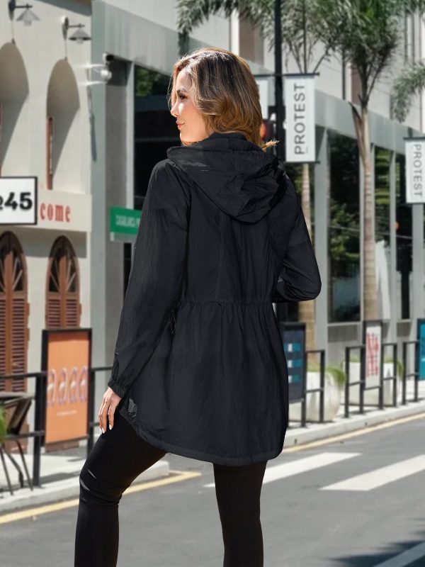 Rain Jacket Women Lightweight Waterproof Windbreaker Jacket Women Packable Raincoat with Pockets S-XXL