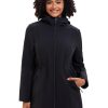 Women's Waterproof Fleece Lined Softshell Jacket Hooded Breathable Windbreaker Rain Jacket
