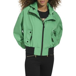 Paris Women's Short Anorack with Logo Sleeve Jacket