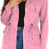 Casual Jackets for Women Long Sleeve Lightweight Outwear Bomber Coats with Pockets