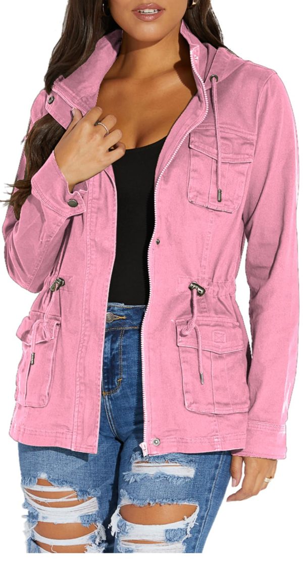 Casual Jackets for Women Long Sleeve Lightweight Outwear Bomber Coats with Pockets