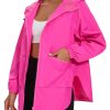 Womens Waterproof Raincoat Lightweight Rain Jacket Trench Coat Hooded Windbreaker With Pockets for Outdoor