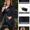 Rain Jacket Women Lightweight Waterproof Windbreaker Jacket Women Packable Raincoat with Pockets S-XXL