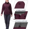 Women's Softshell Jacket, Fleece Lined Warm Jacket Light Hooded Windproof Coat for Outdoor Hiking