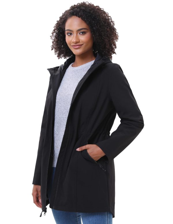 Women's Waterproof Fleece Lined Softshell Jacket Hooded Breathable Windbreaker Rain Jacket