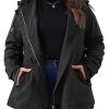 Plus Size Rain Jacket for Women Lightweight Waterproof Fleece Lined Jacket Hooded Windbreaker Coat
