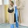 Womens Double Breasted Long Trench Coat Oversized Classic Lapel Belted Overcoat