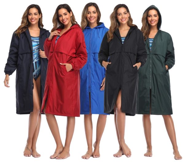 Unisex Swim Parka Water Resistant Warm Coat Water Sports Swim Parka for Adults & Kids