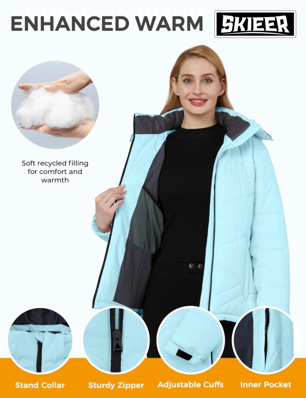 Women's Waterproof Ski Jacket Warm Snow Winter Coat Mountain Windproof Hooded Raincoat
