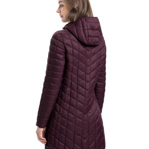 Women's Long Puffer Jacket with Hood, Lightweight Warm Puffy Quilted Winter Coats