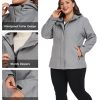 Women's Plus Size Softshell Jackets Hooded Warm Fleece Lined Windbreaker