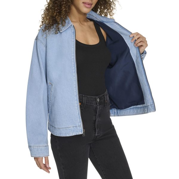 Women's Zip Up Utility Jacket with Collar