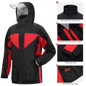 Motorcycle Rain Suit for Men and Women Waterproof Anti-storm Raincoat High Visibility Rain Gear
