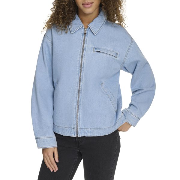 Women's Zip Up Utility Jacket with Collar