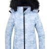 Women's Waterproof Ski Jacket Warm Puffer Jacket Thick Hooded Winter Coat