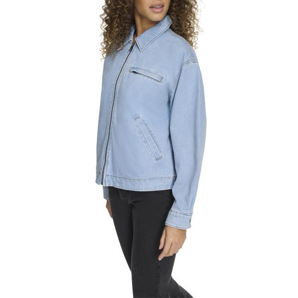 Women's Zip Up Utility Jacket with Collar