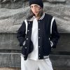 Bomber Jacket Women Varsity Casual Button Down Lightweight Spring Short Outwear with Pockets