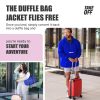 TAKE OFF 3-in-1 Convertible Waterproof Rain Jacket & Travel Duffle Bag for Men & Women – Lightweight Packable Windbreaker with