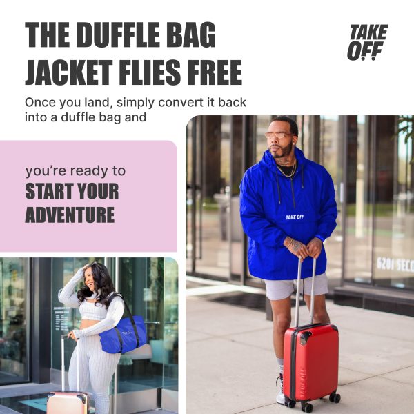 81c4n9GuxnL.jpg TAKE OFF 3-in-1 Convertible Waterproof Rain Jacket & Travel Duffle Bag for Men & Women – Lightweight Packable Windbreaker with