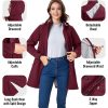 Women's Long Fleece Lined Jackets Warm Winter Windbreaker Rain Coat Hooded Softshell Windproof Insulated