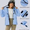 Women's Ski Jacket Waterproof Insulated Snow Jacket Warm Windproof Winter Coats with Hood Fleece Lined Jacket