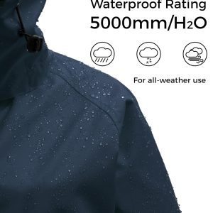 Long Rain Coat for Women Waterproof Raincoat with Hood Full Length Windbreaker Packable Trench Rain Jacket