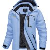 Women's Ski Jacket Waterproof Insulated Snow Jacket Warm Windproof Winter Coats with Hood Fleece Lined Jacket