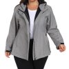Women's Plus Size Softshell Jackets Hooded Warm Fleece Lined Windbreaker